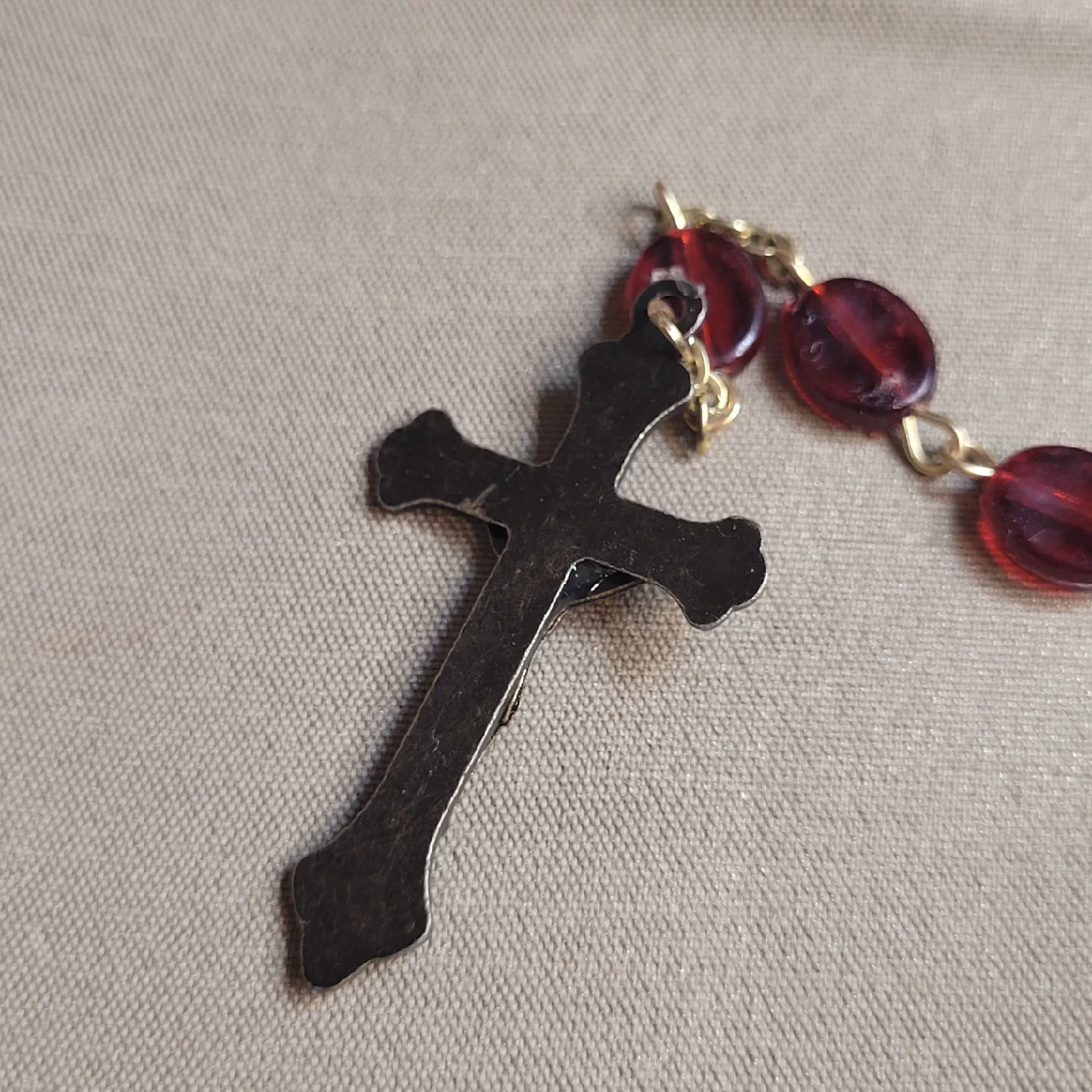 Beautiful Vintage Red Beaded  St Therese Prayer Rosary image indicator(7)