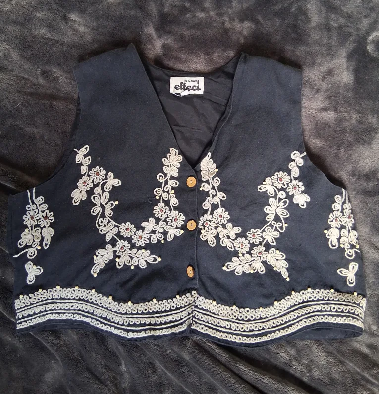 vintage embroidered vest thumbnail