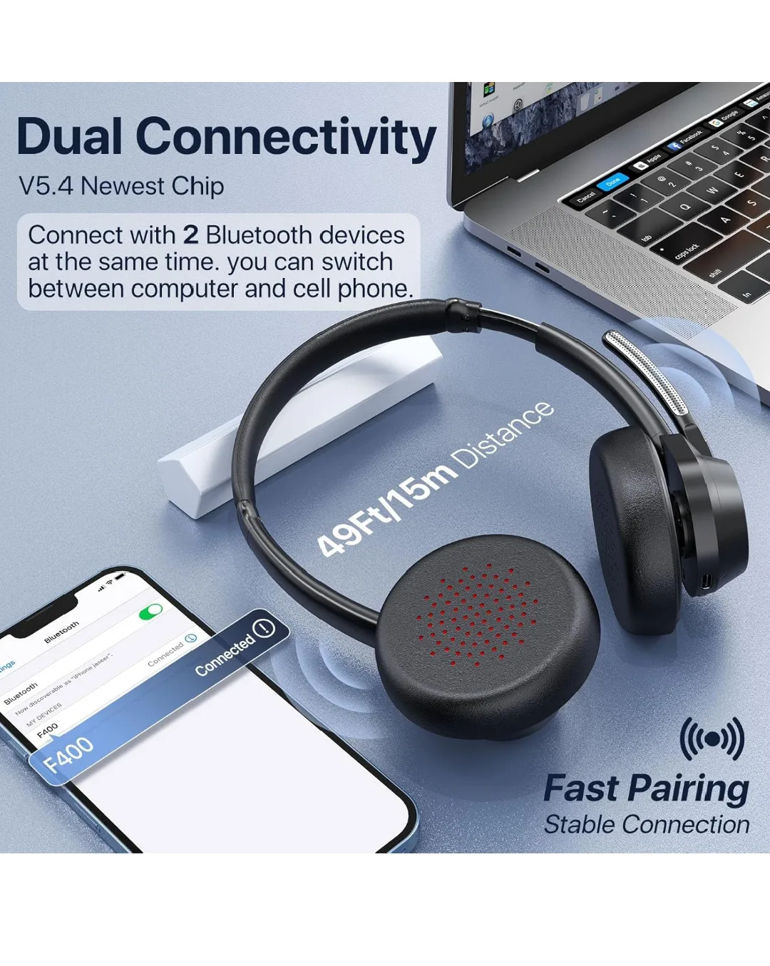 Wireless Headset with Noise Cancellation image indicator(5)