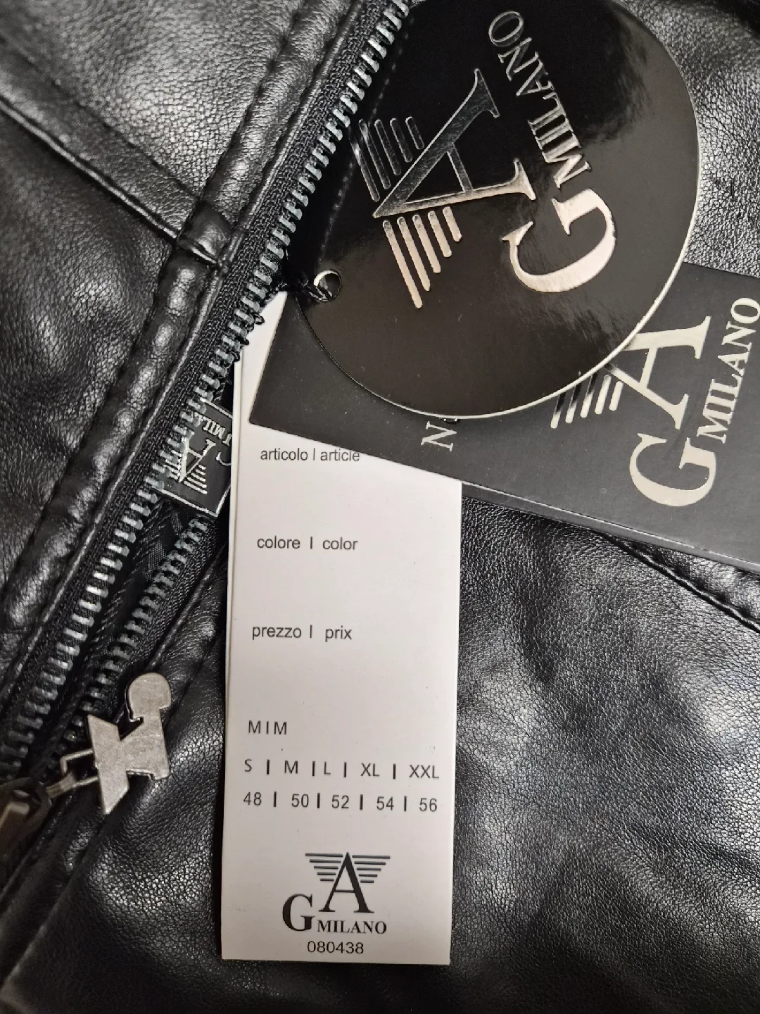 New GA Milano Black Leather Jacket Medium size image indicator(6)