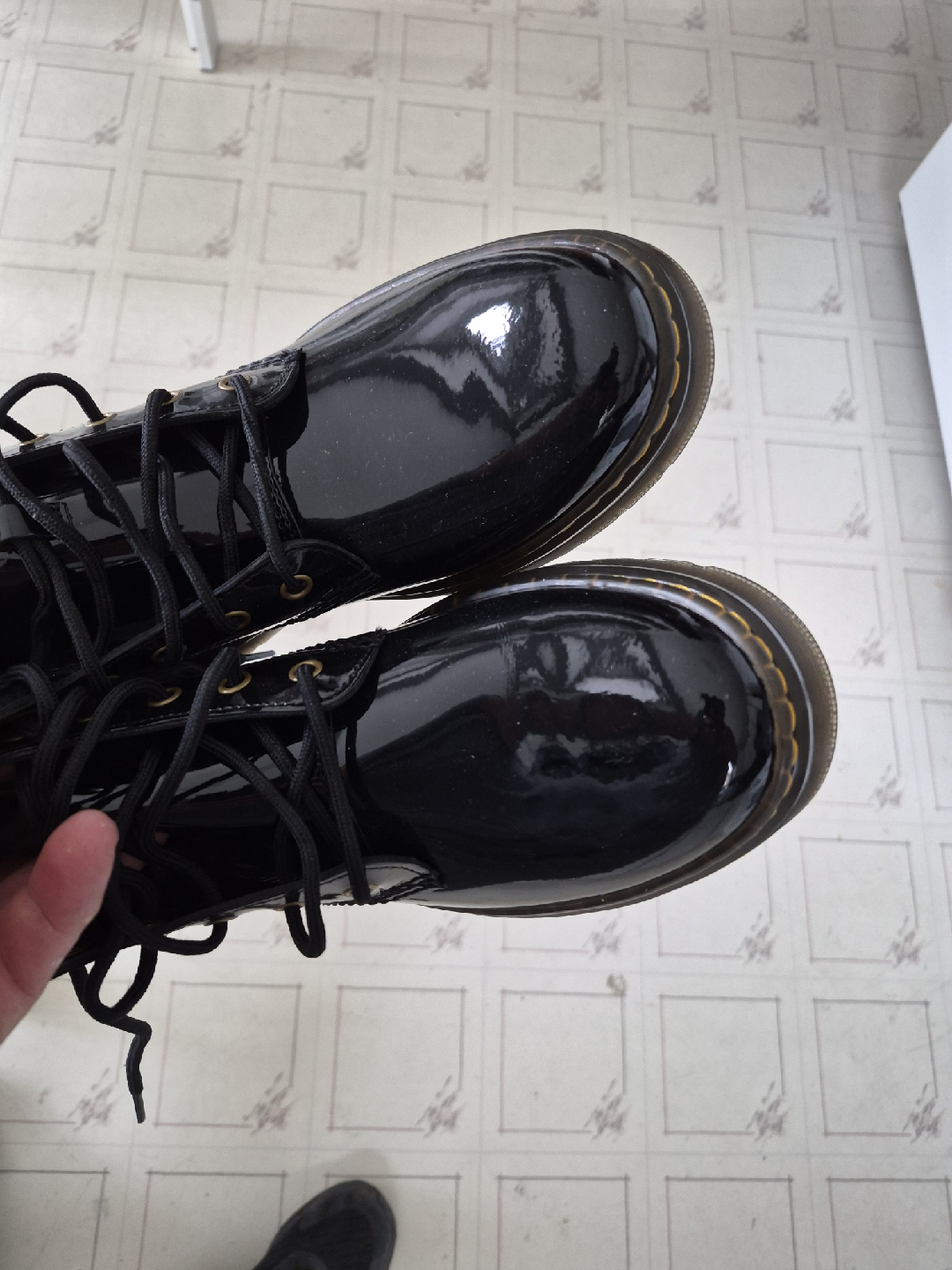 Dr. Martens Black Patent Leather Boots - Size 11 - photo 3