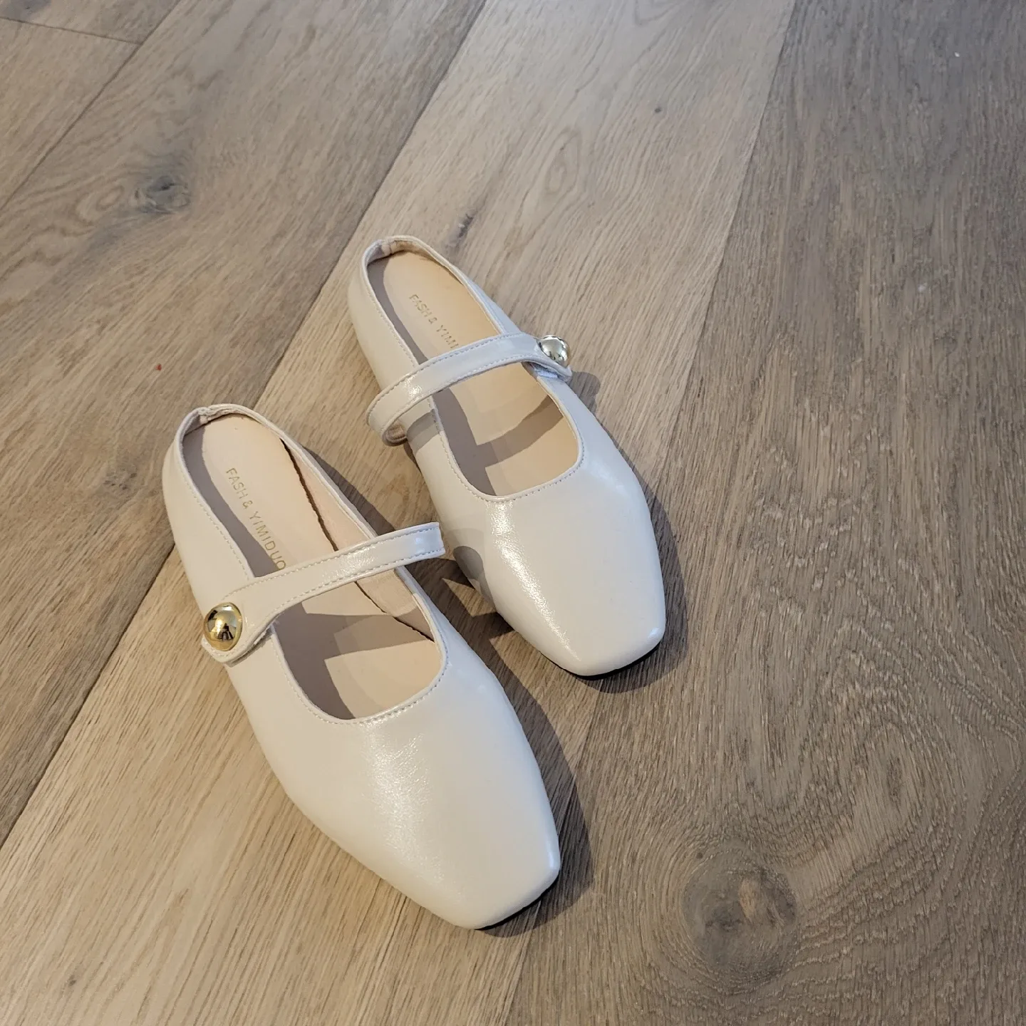 Cream Mary Jane Style Flats - Size 36 image indicator(3)