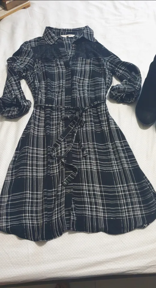 Assorted Dresses - Plaid, Green, Black/White image indicator(4)