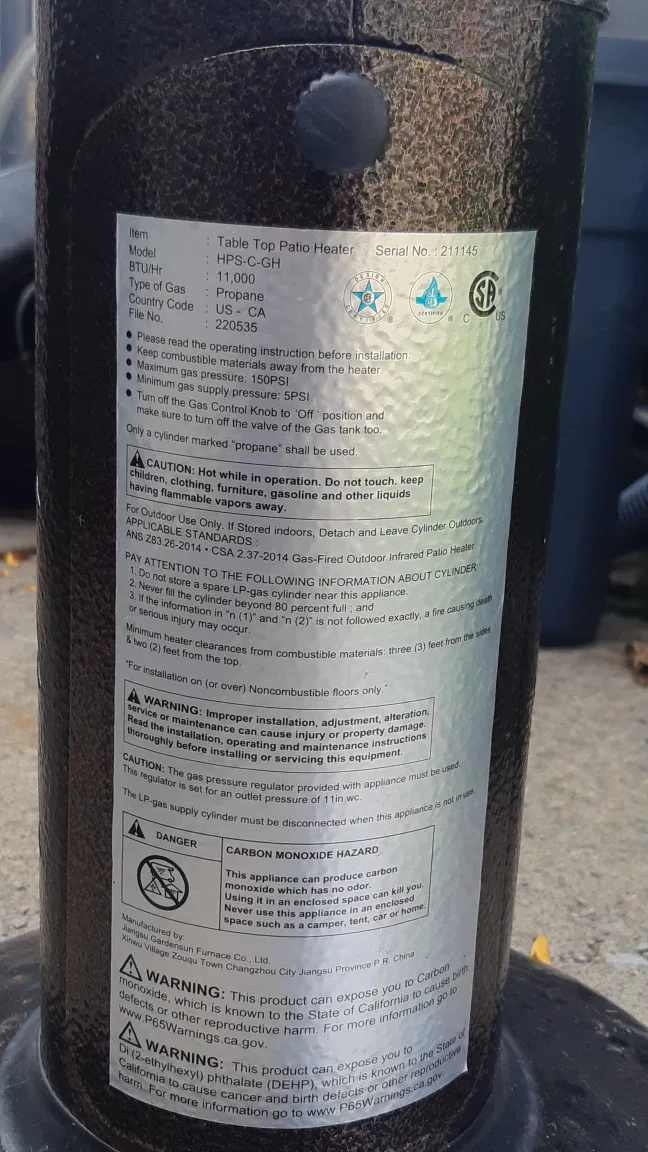 Table Top Patio Heater - Propane image indicator(4)