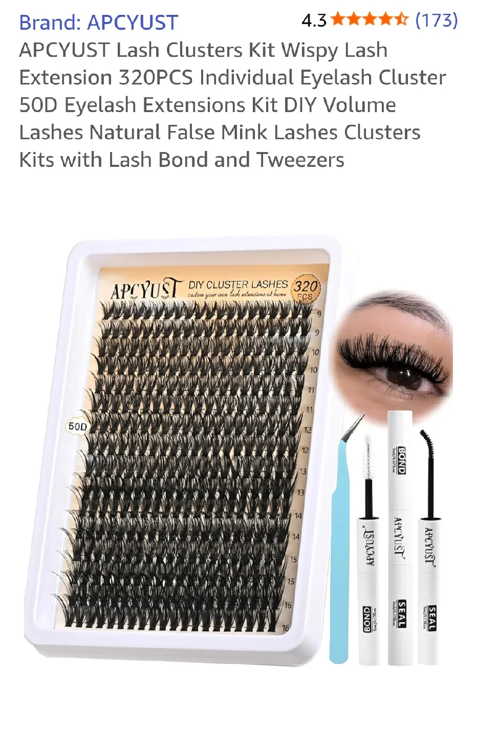 Brand New DIY 320 pcs Cluster Lashes 40D Kit image indicator(4)