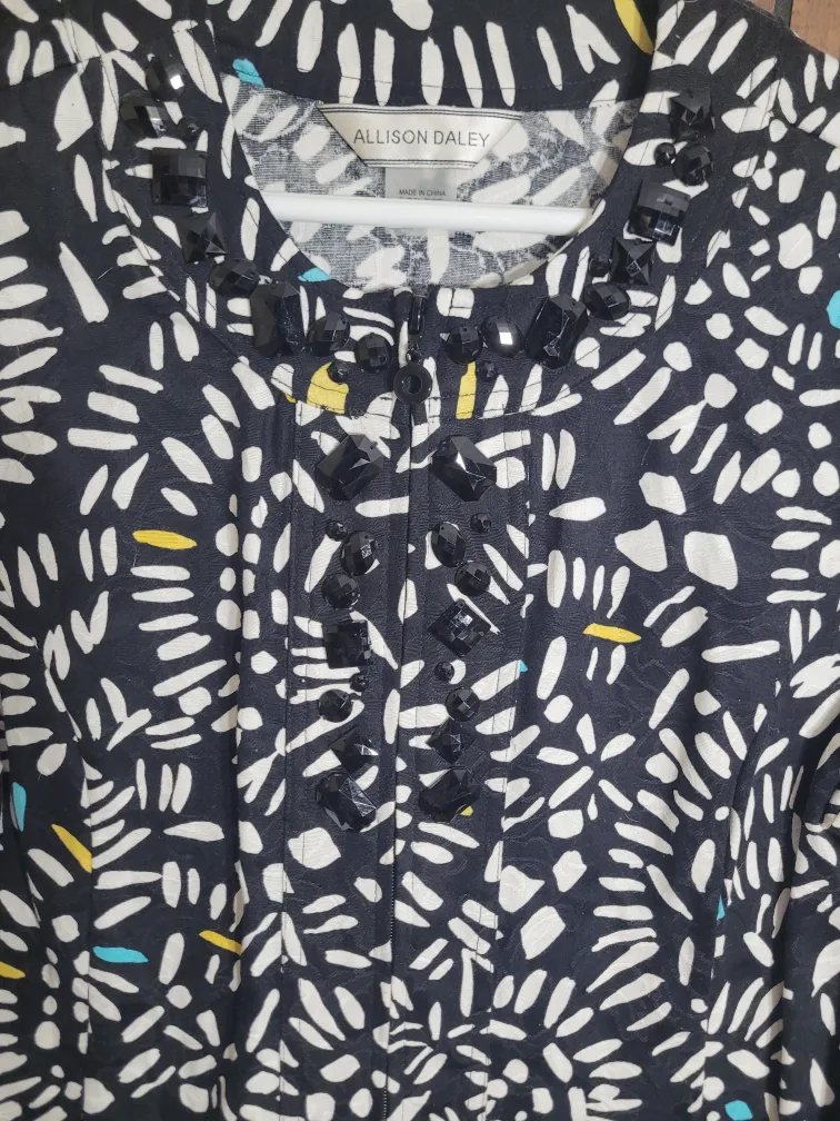 Allison Daley Black/White Patterned Jacket - Size 10 image indicator(3)