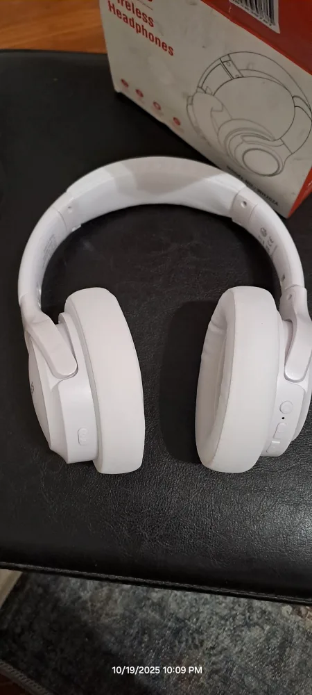 BERIBES Wireless Headphones - White, Model WH202A image indicator(3)