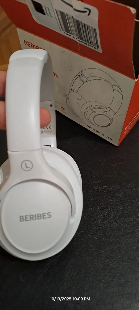 BERIBES Wireless Headphones - White, Model WH202A image indicator(4)