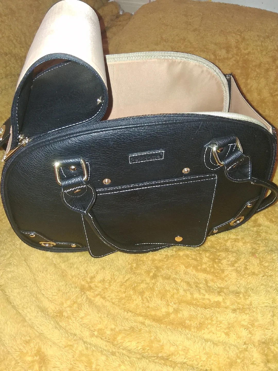 Black leather  Small Dog Carrier Bag image indicator(4)