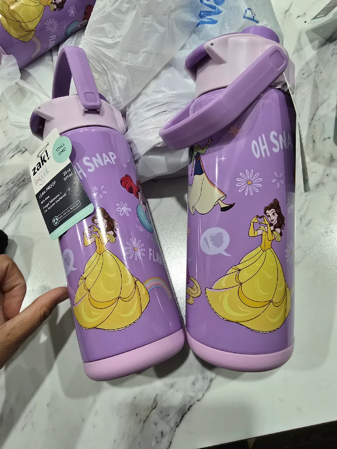 Zak! Everyday Smiles Disney Princess Water Bottle - NEW image indicator(3)