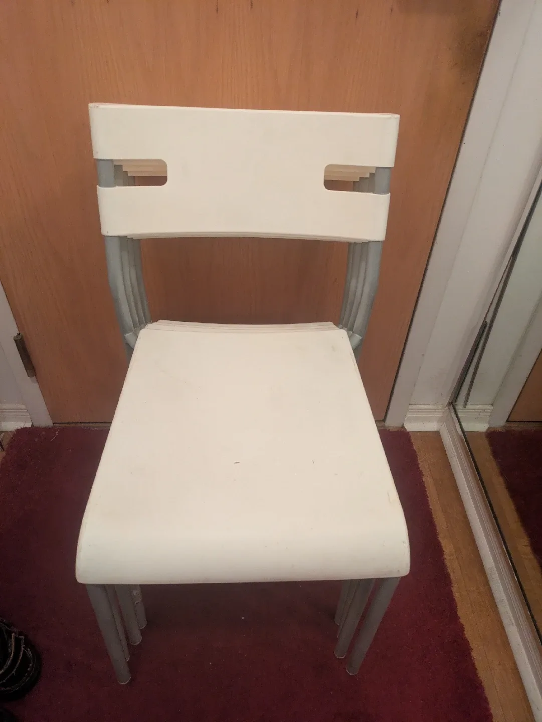 Set of 4 Stacking Chairs - Off White