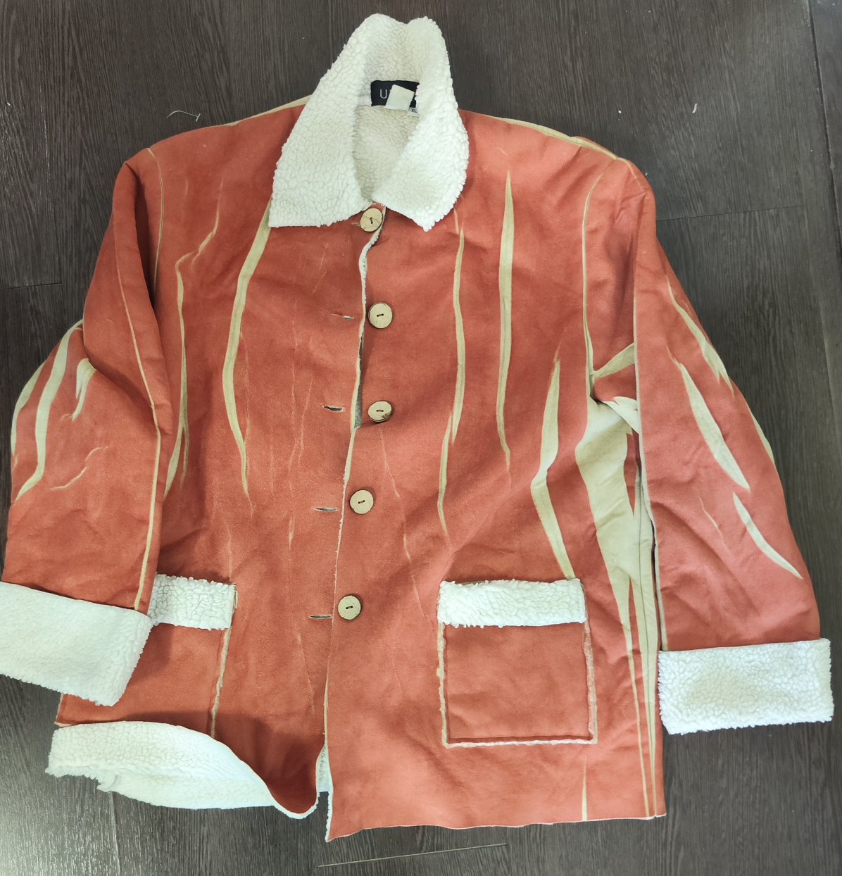 UBU XL Orange Sherpa Lined Jacket
