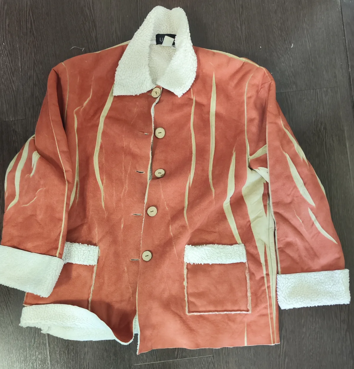 UBU XL Orange Sherpa Lined Jacket