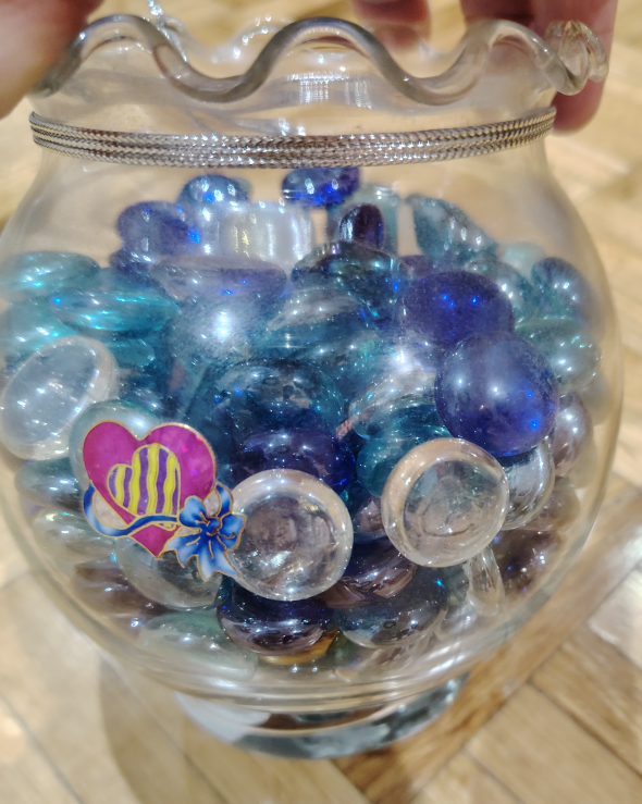 Glass Bowl with Decorative Stones - photo 3