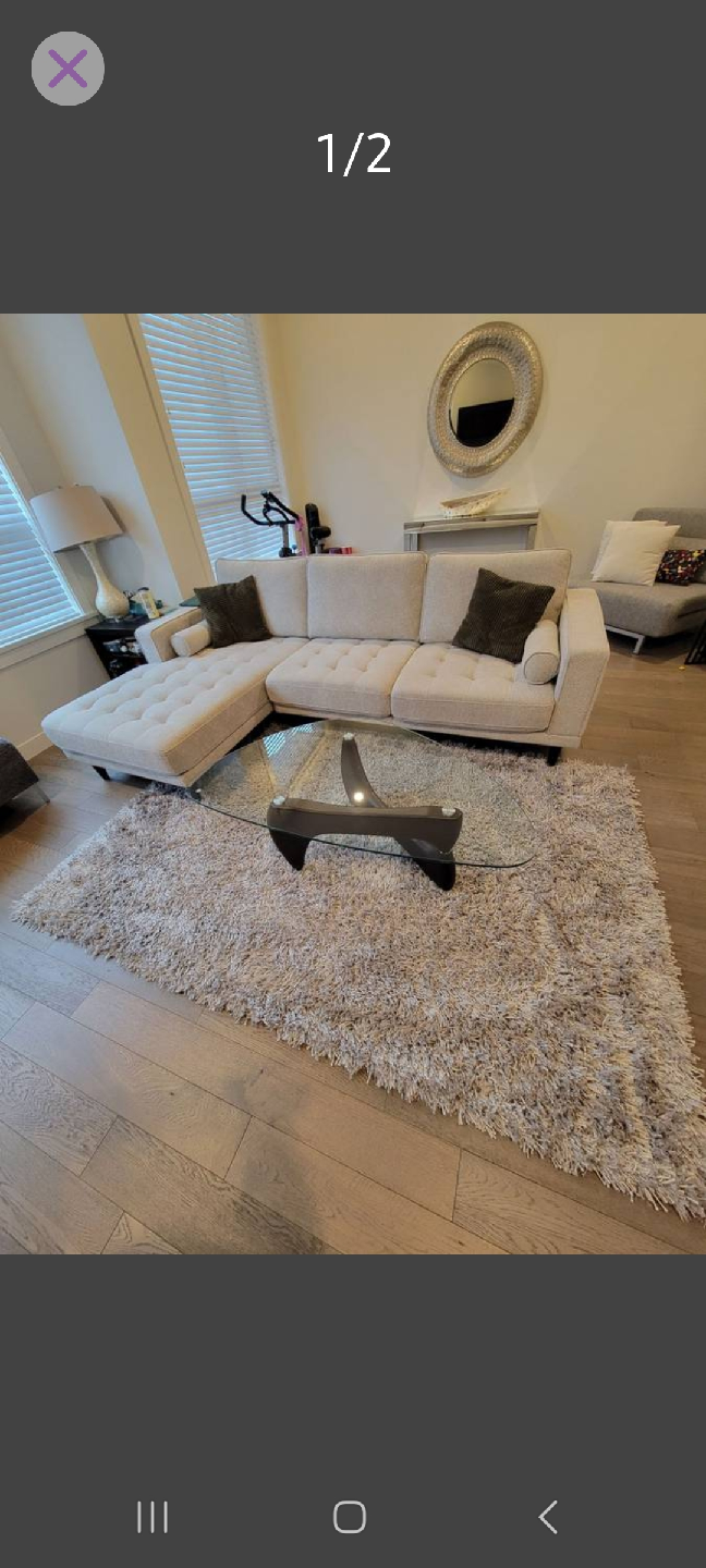 Shag Area Rug - Grey 5x 7.5