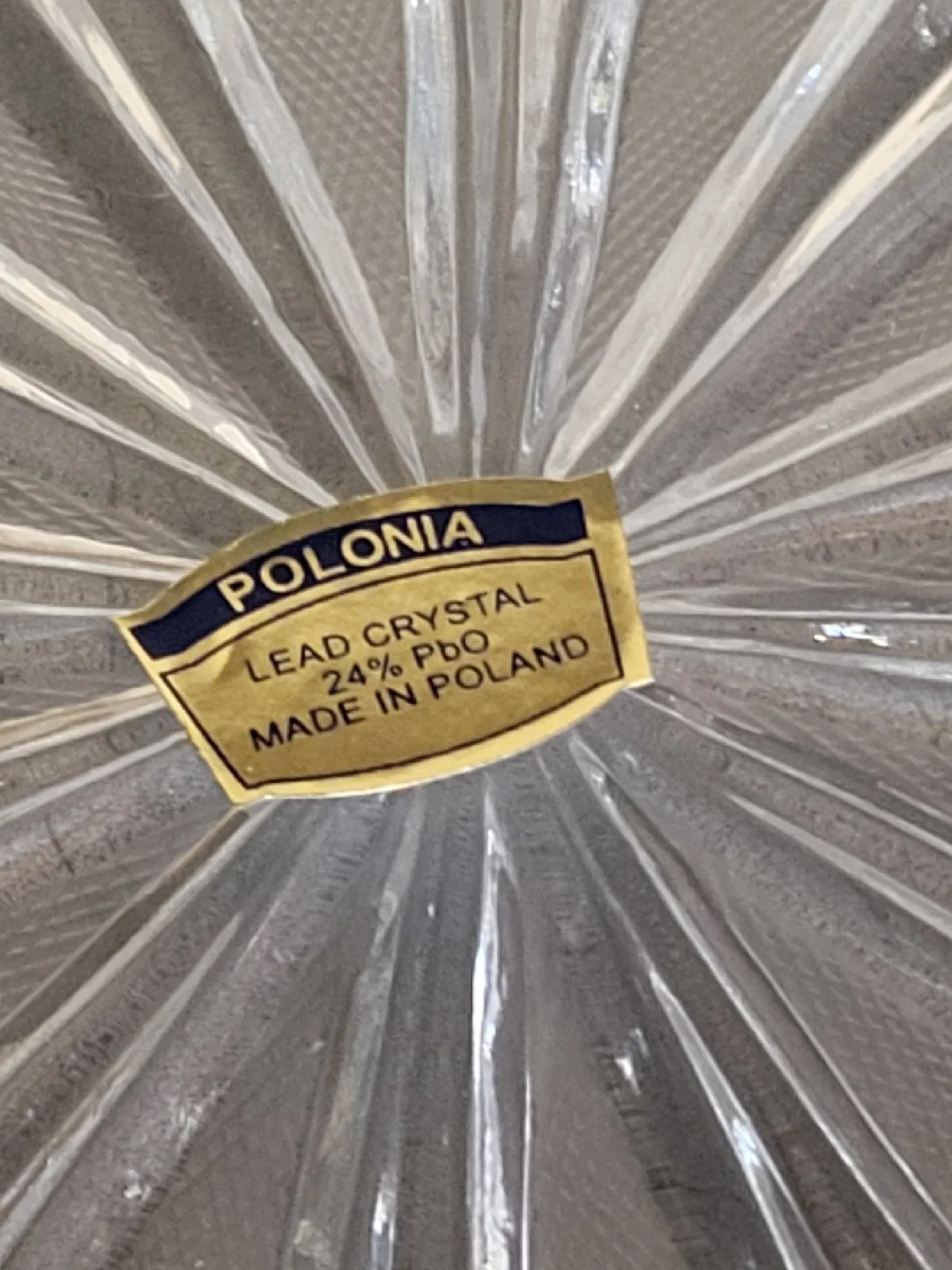 Vintage Polonia Lead Crystal Plate - Made in Poland image indicator(2)