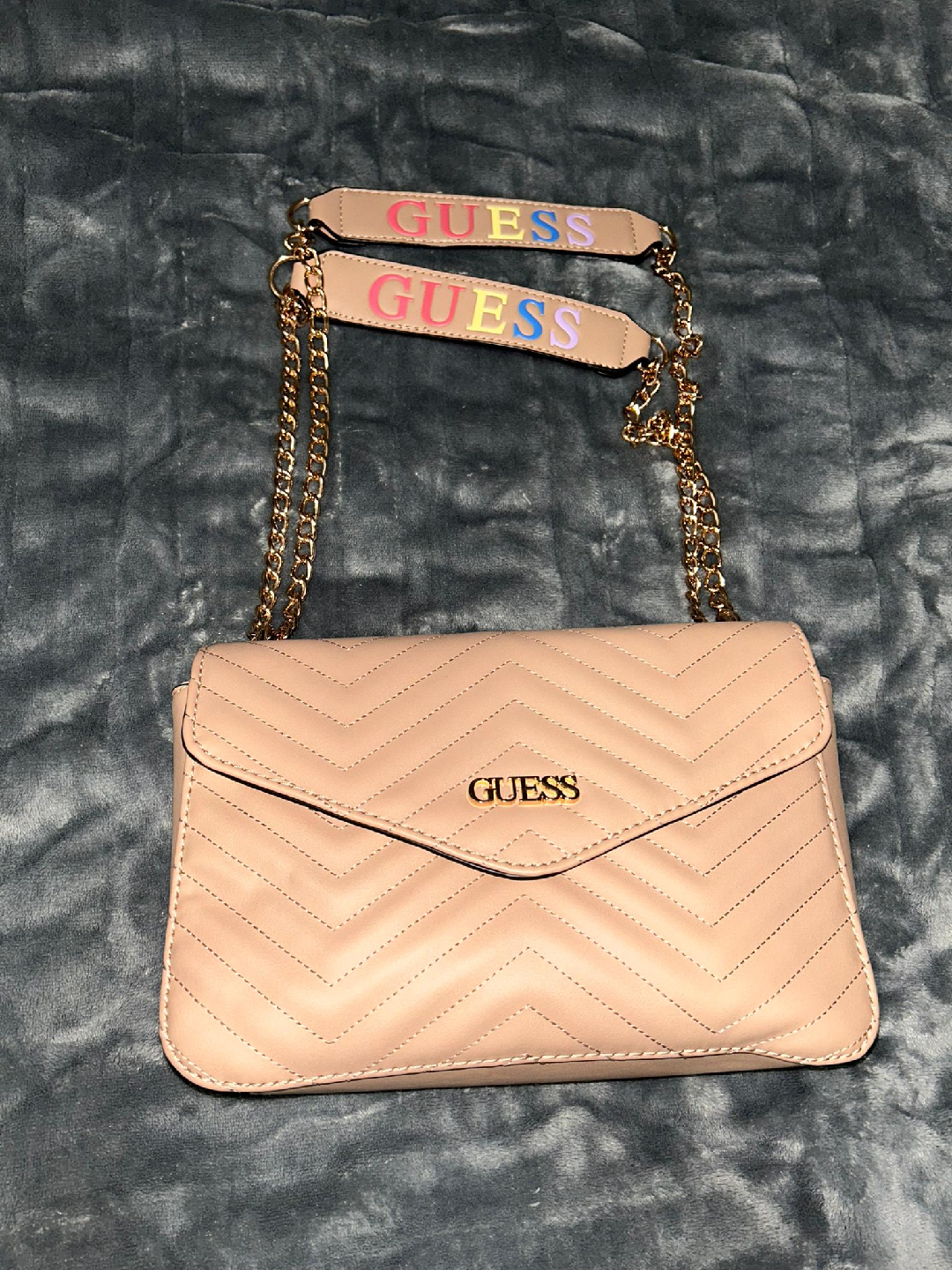 Guess Quilted Shoulder Bag - Light Pink