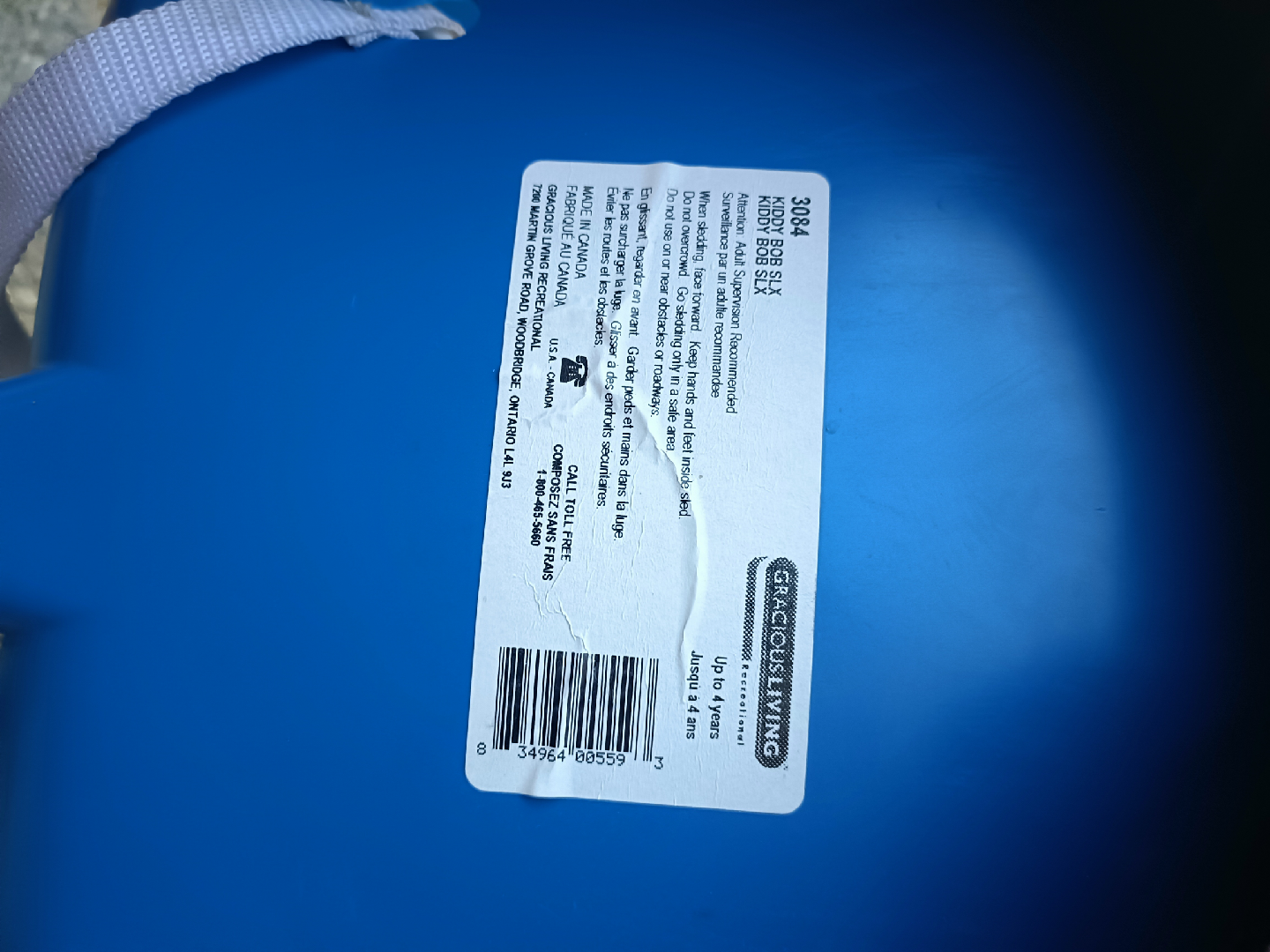 kids sled - Gracious Living - blue