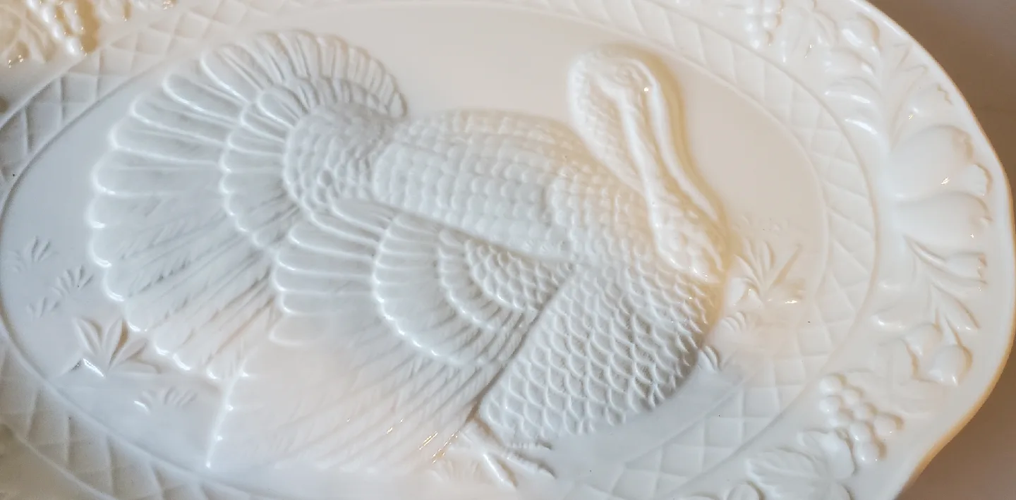 Turkey Platter, 19 inches, White image indicator(3)