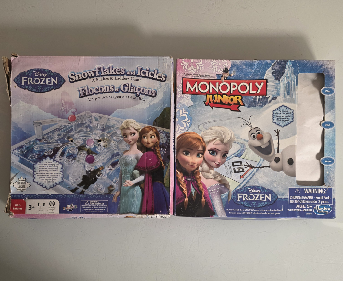 Disney Frozen Monopoly Junior & Snowflakes and Icicles Game
