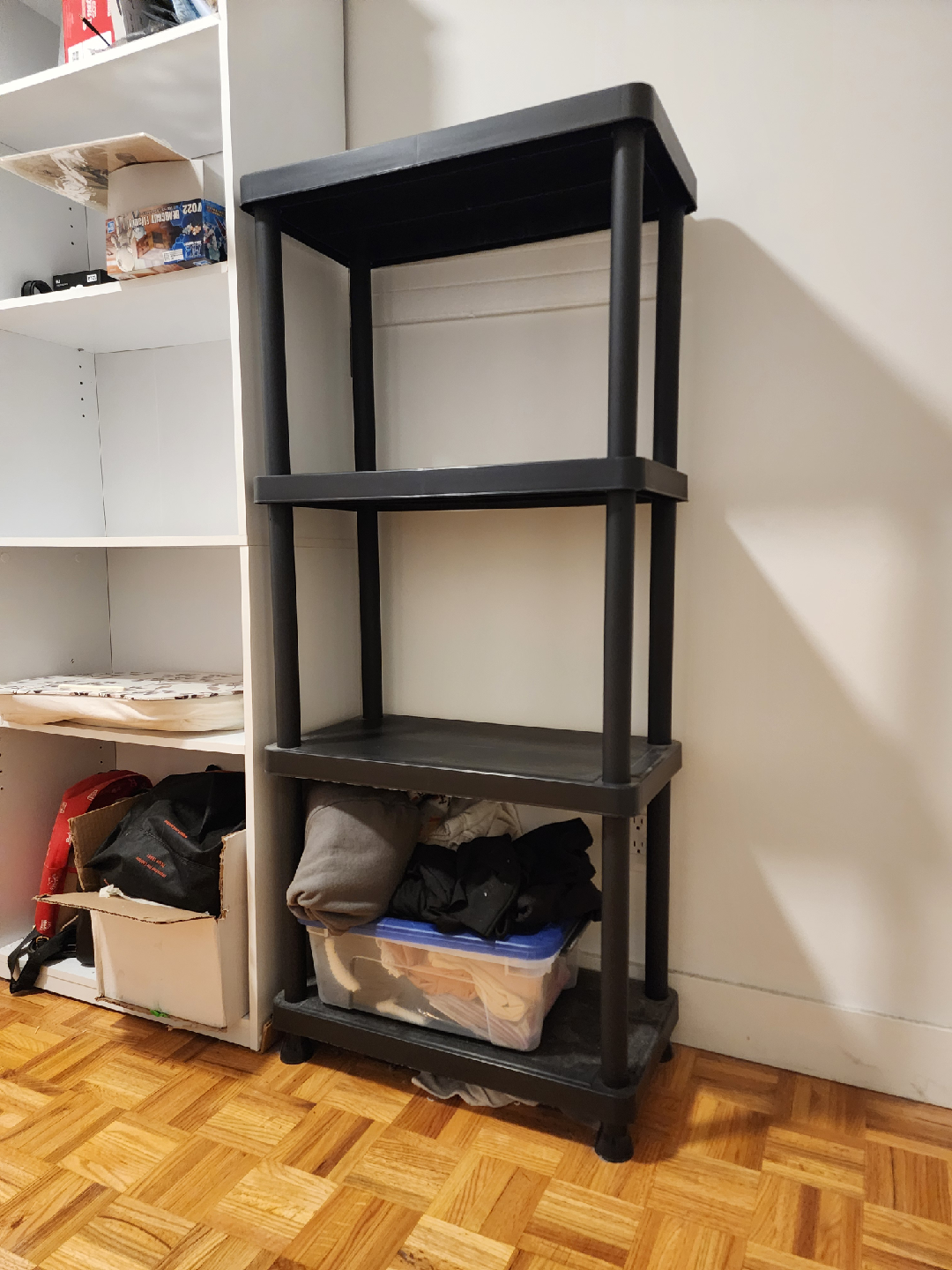 Black 4-Tier Shelf Unit - photo 2