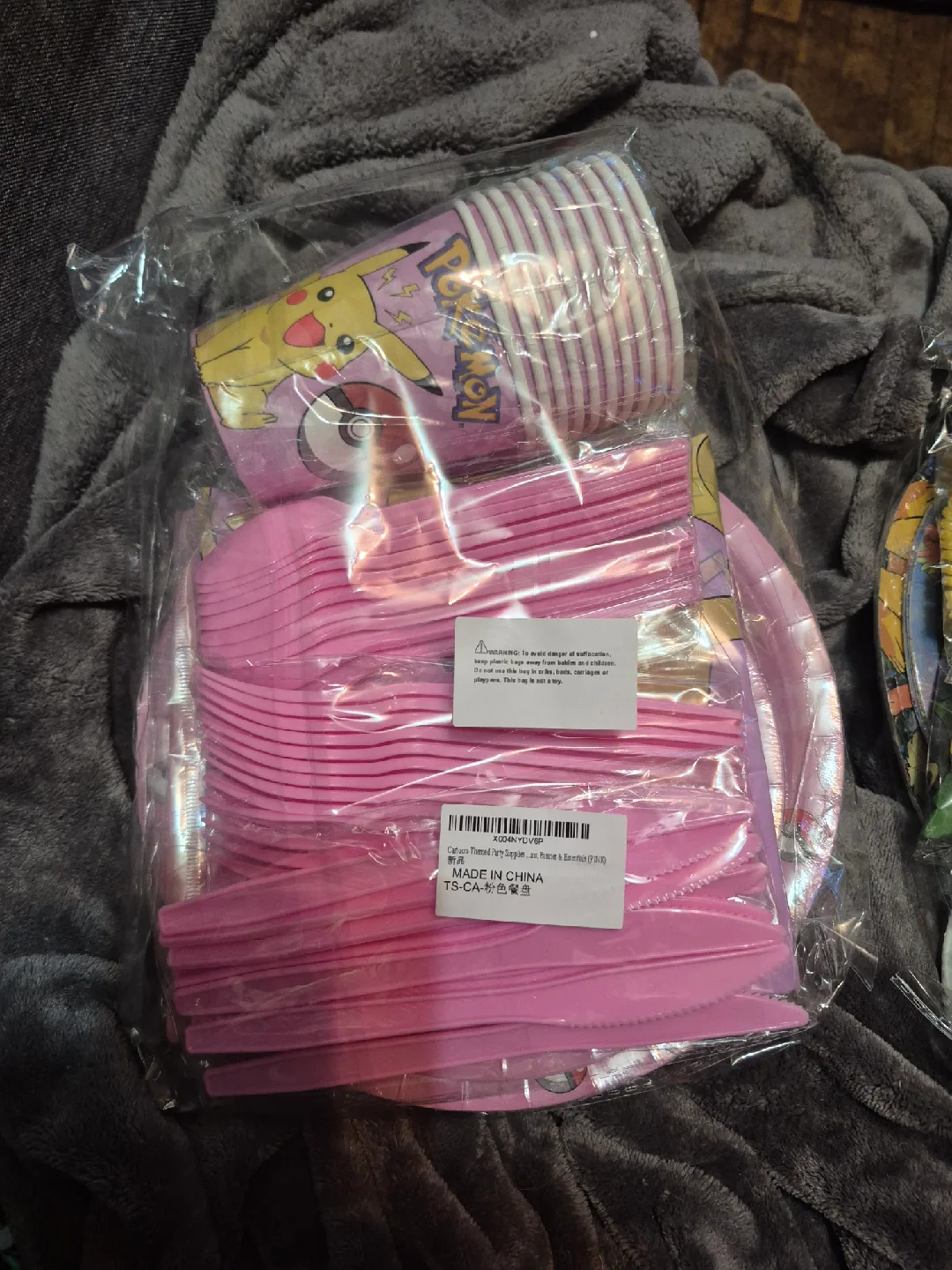 Pokemon Party Supplies - Plates, Cups, Cutlery Set (Pink) thumbnail