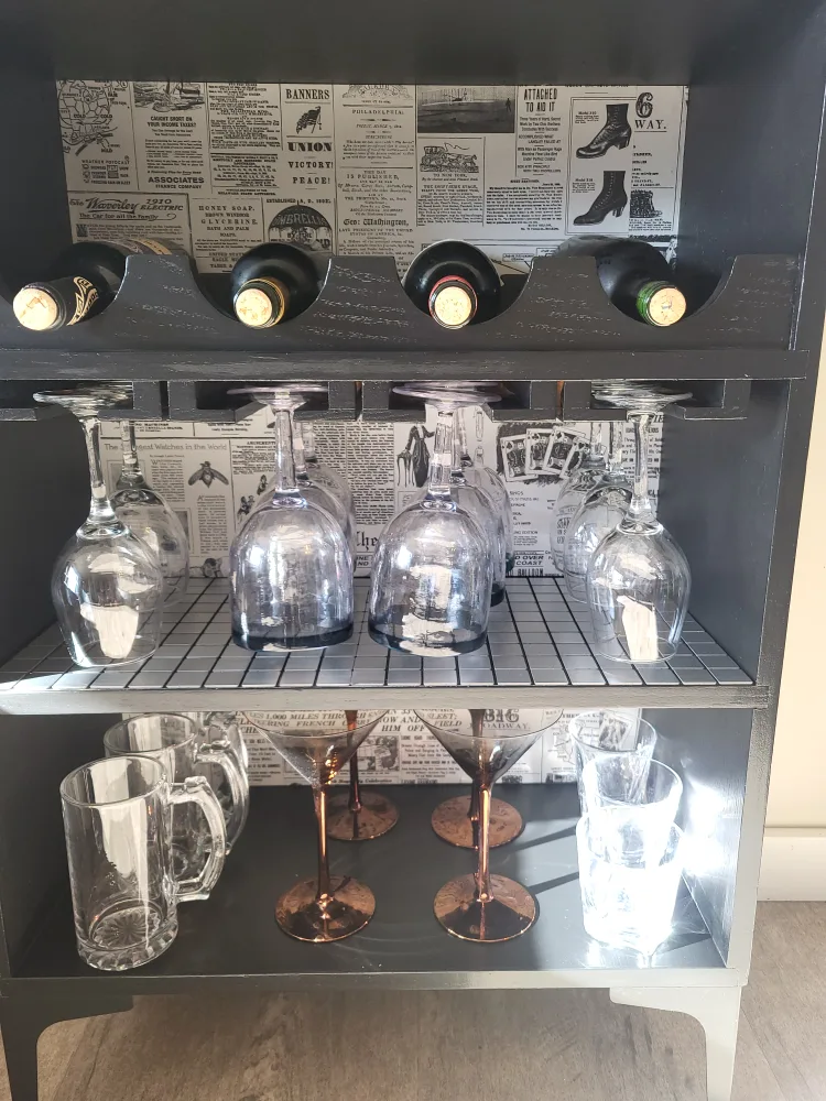 Black Wine Rack/Bar Cabinet image indicator(6)