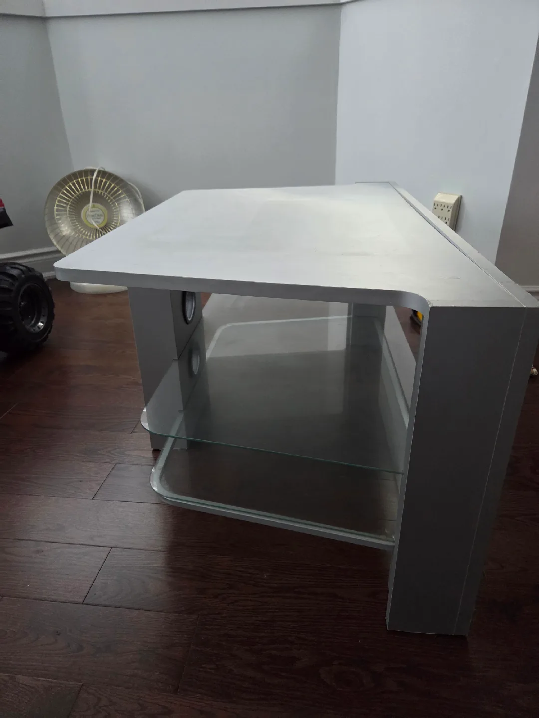 Grey Coffee Table with Glass Shelf image indicator(2)