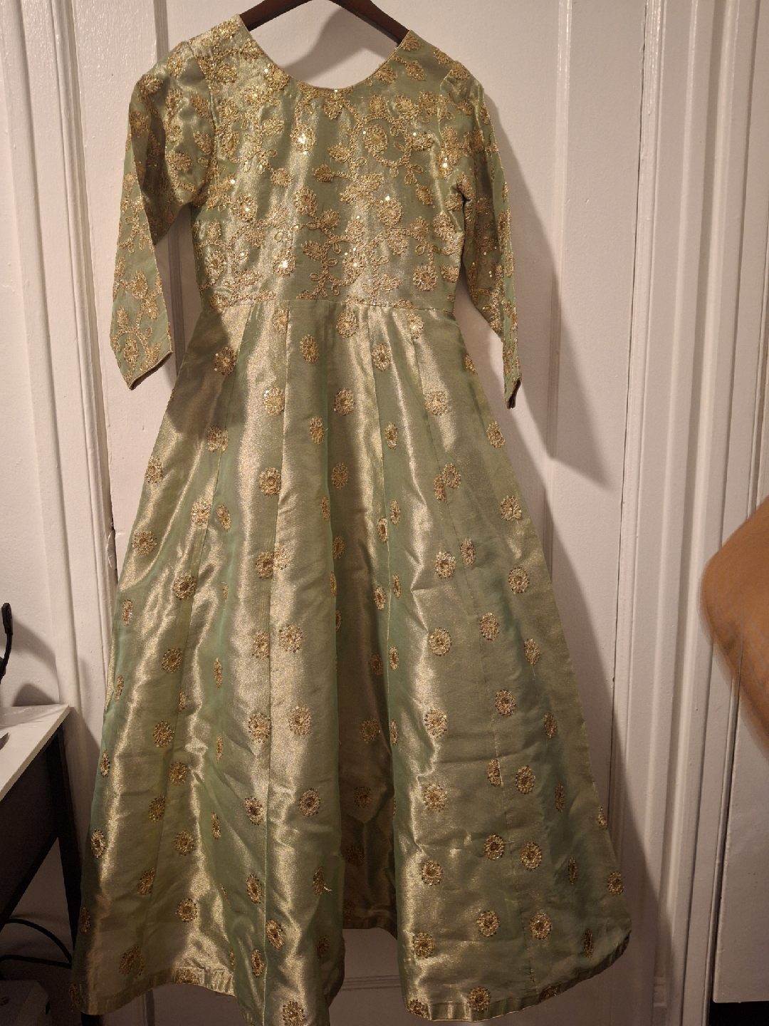 Embroidered Green Dress