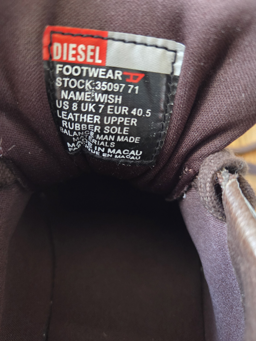 Diesel Wish Leather Sneakers US 8 - photo 2