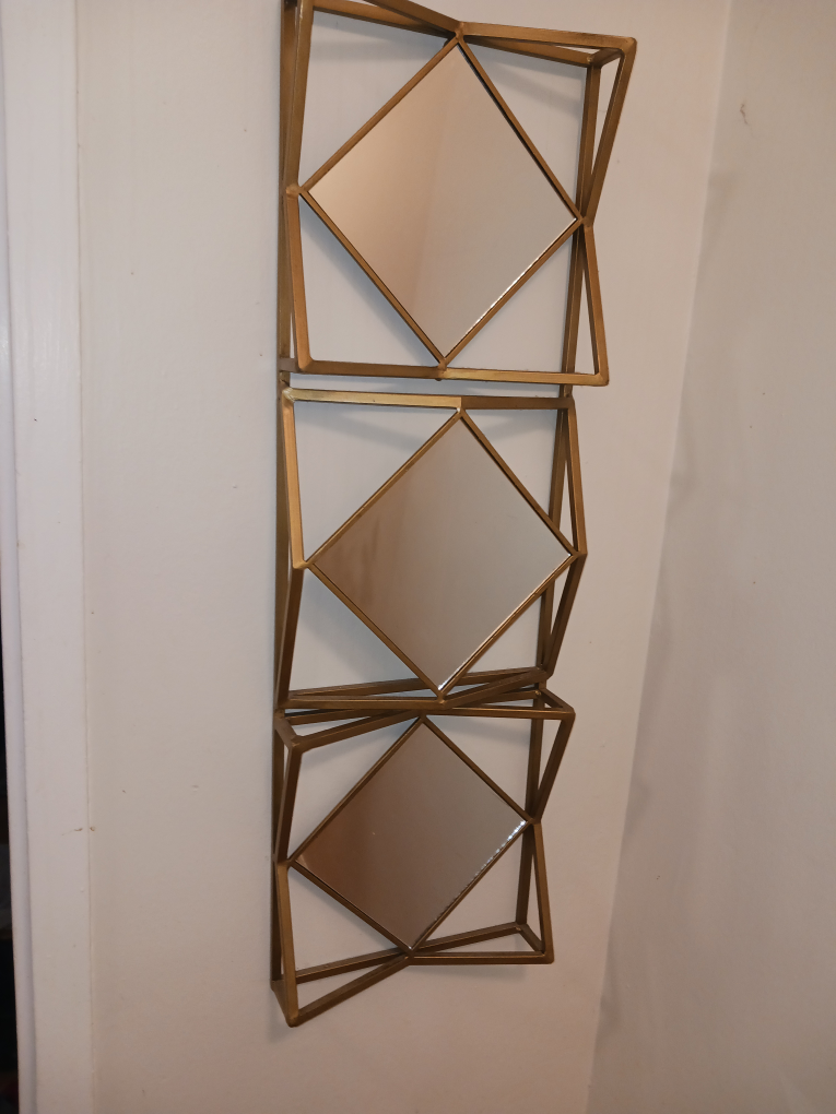 Geometric Wall Mirror - Gold