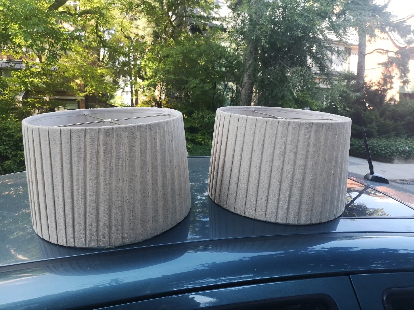 Pair of Beige Pleated Lamp Shades image indicator(3)