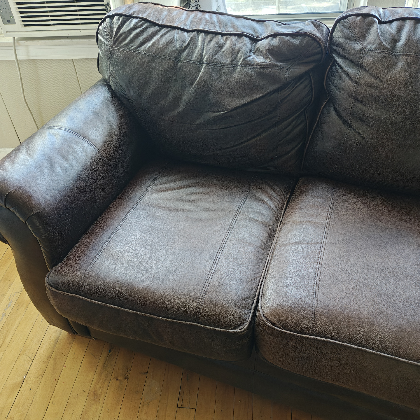 Brown Leather Sectional Sofa - photo 3