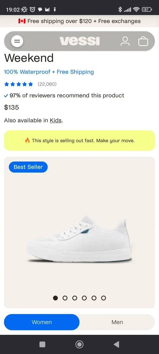 Vessi weekend sneaker - Marble White size 6 image indicator(3)