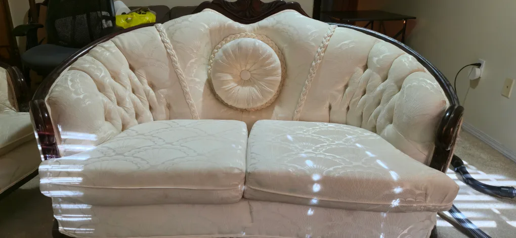 Antique Style Sofa and Loveseat Set - Cream image indicator(7)