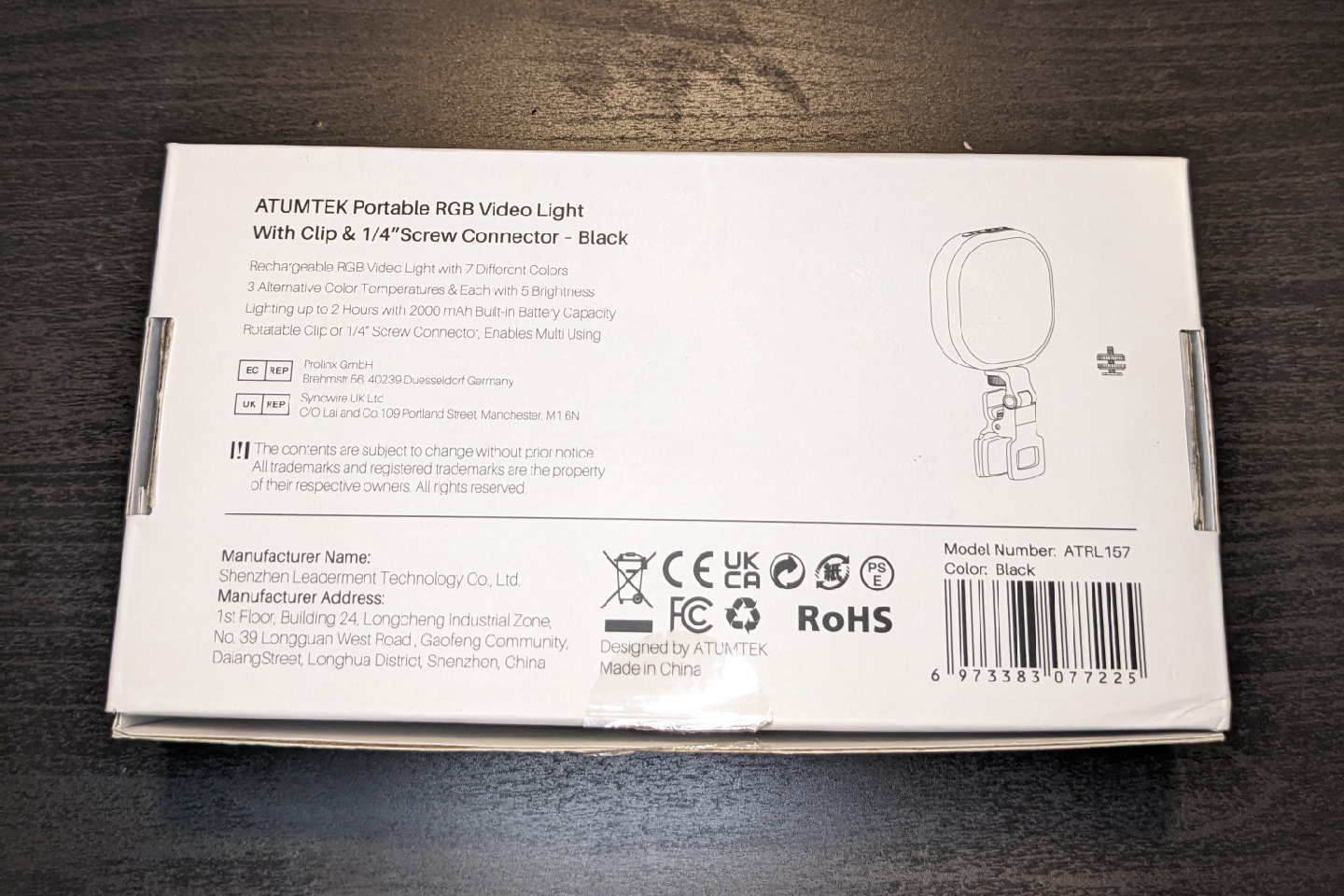 ATUMTEK Portable RGB Video Light with Clip - photo 3