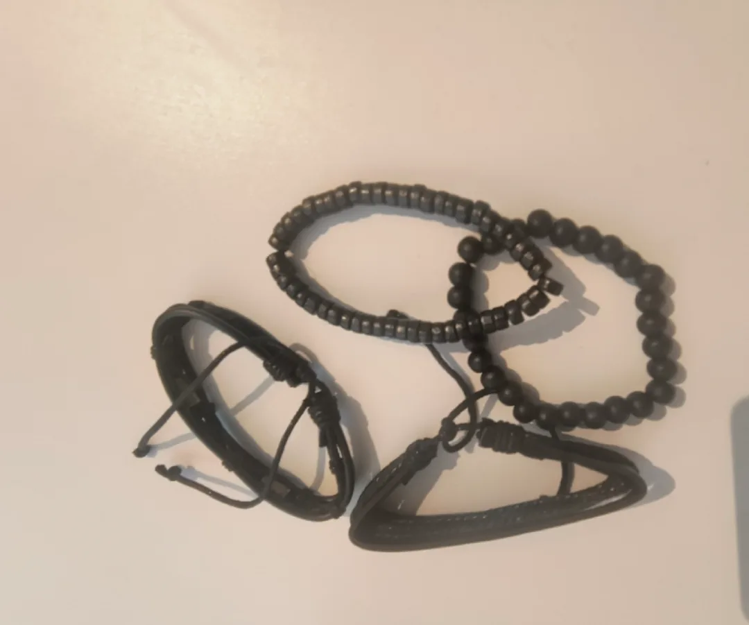 Black Fashion Jewelry Bracelet Set-Unisex image indicator(4)