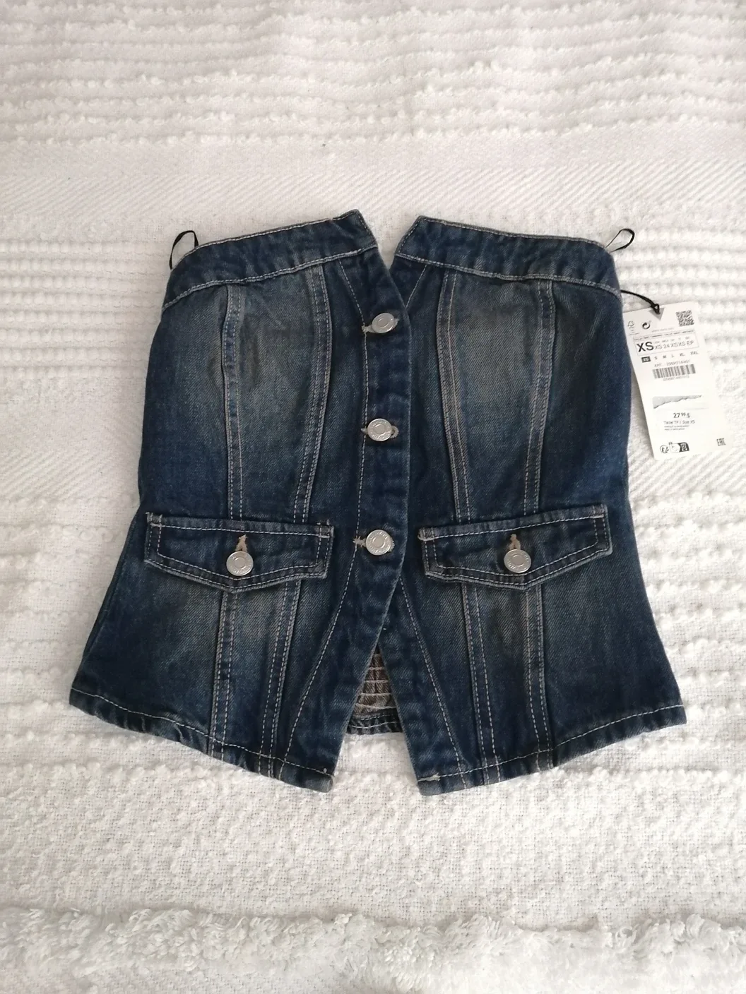 NEW WITH TAGS - Zara Strapless Denim top image indicator(2)