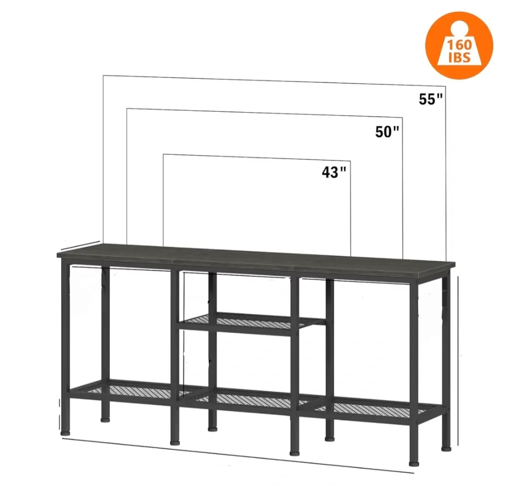 Rustic Brown TV Stand with Power Outlets image indicator(2)