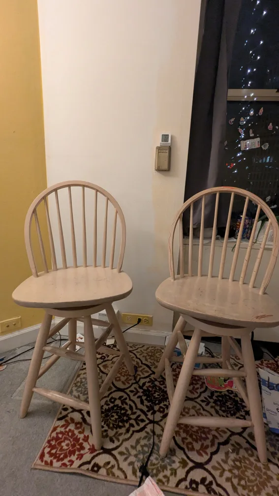 Wooden Swivel Bar Stools - Set of 2 image indicator(2)