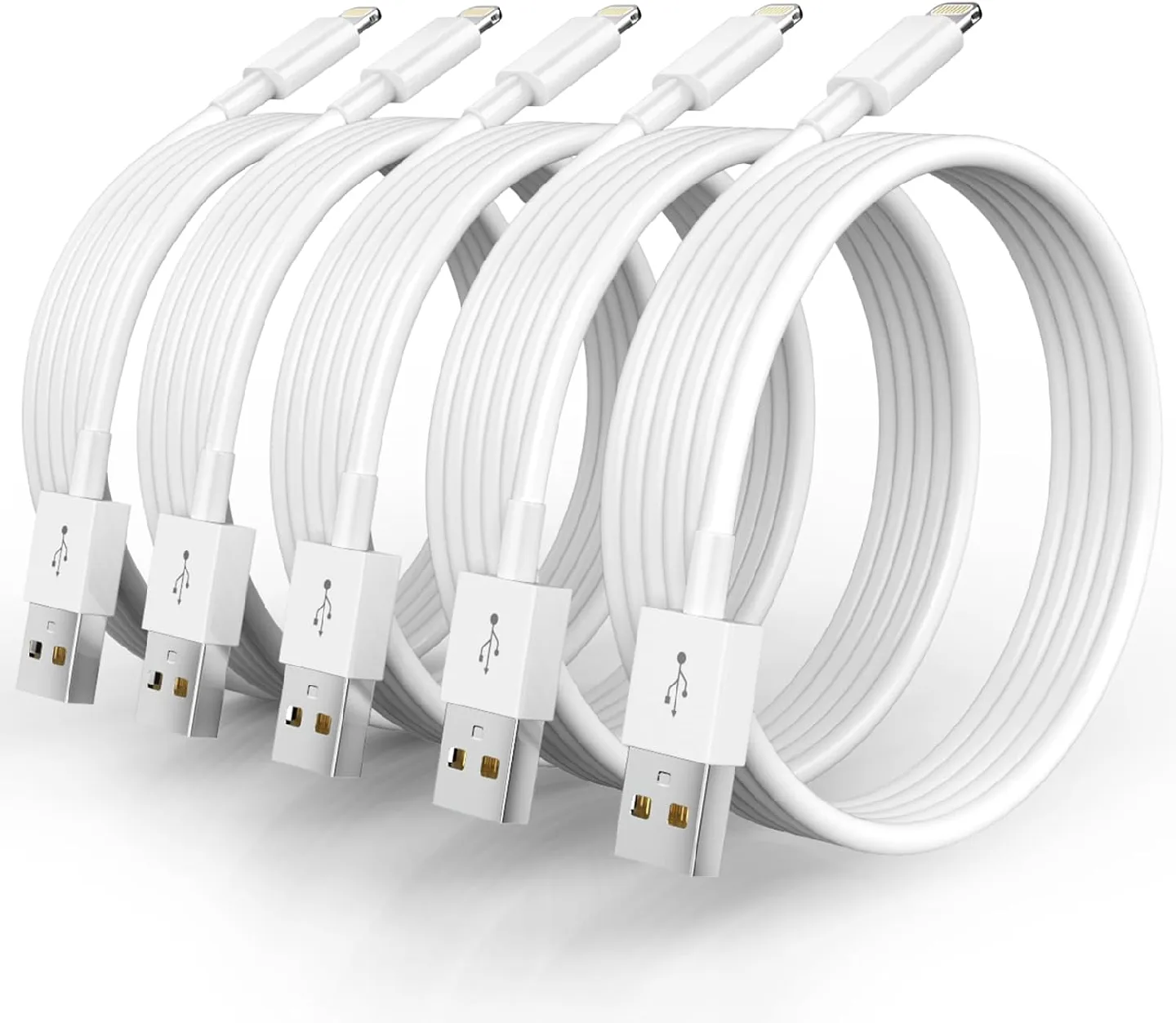 5 Pack iPhone Charger Cable 3 Ft, White 3ft Long iPhone Charger thumbnail