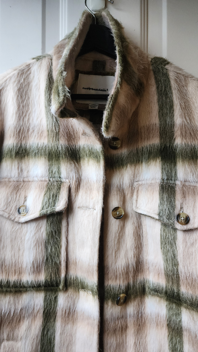 American Eagle Plaid Flannel Shacket - photo 2