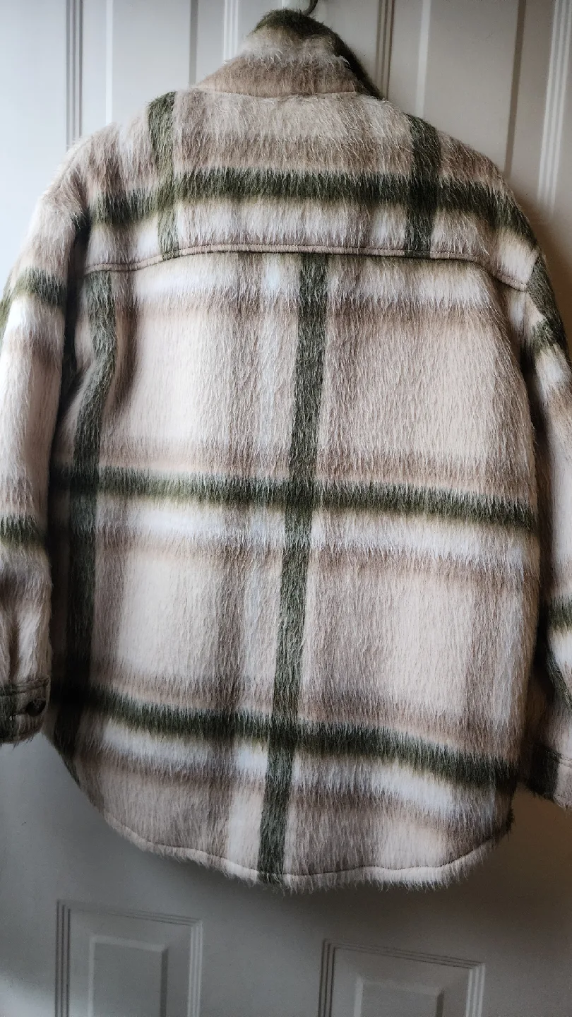 American Eagle Plaid Flannel Shacket image indicator(3)