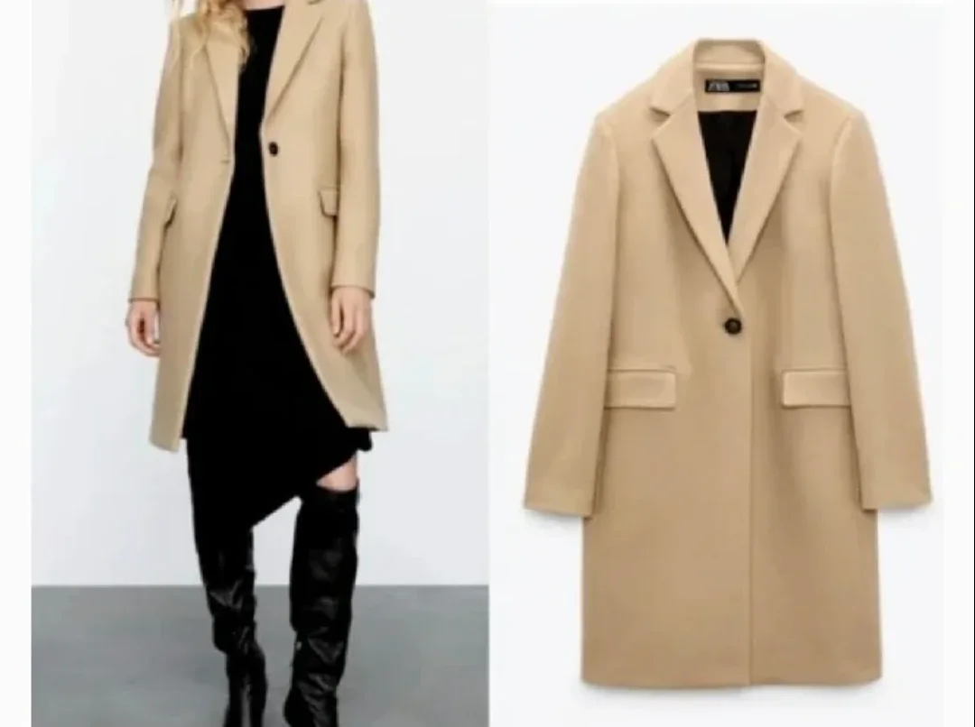 Zara Beige Coat - Size Small image indicator(3)