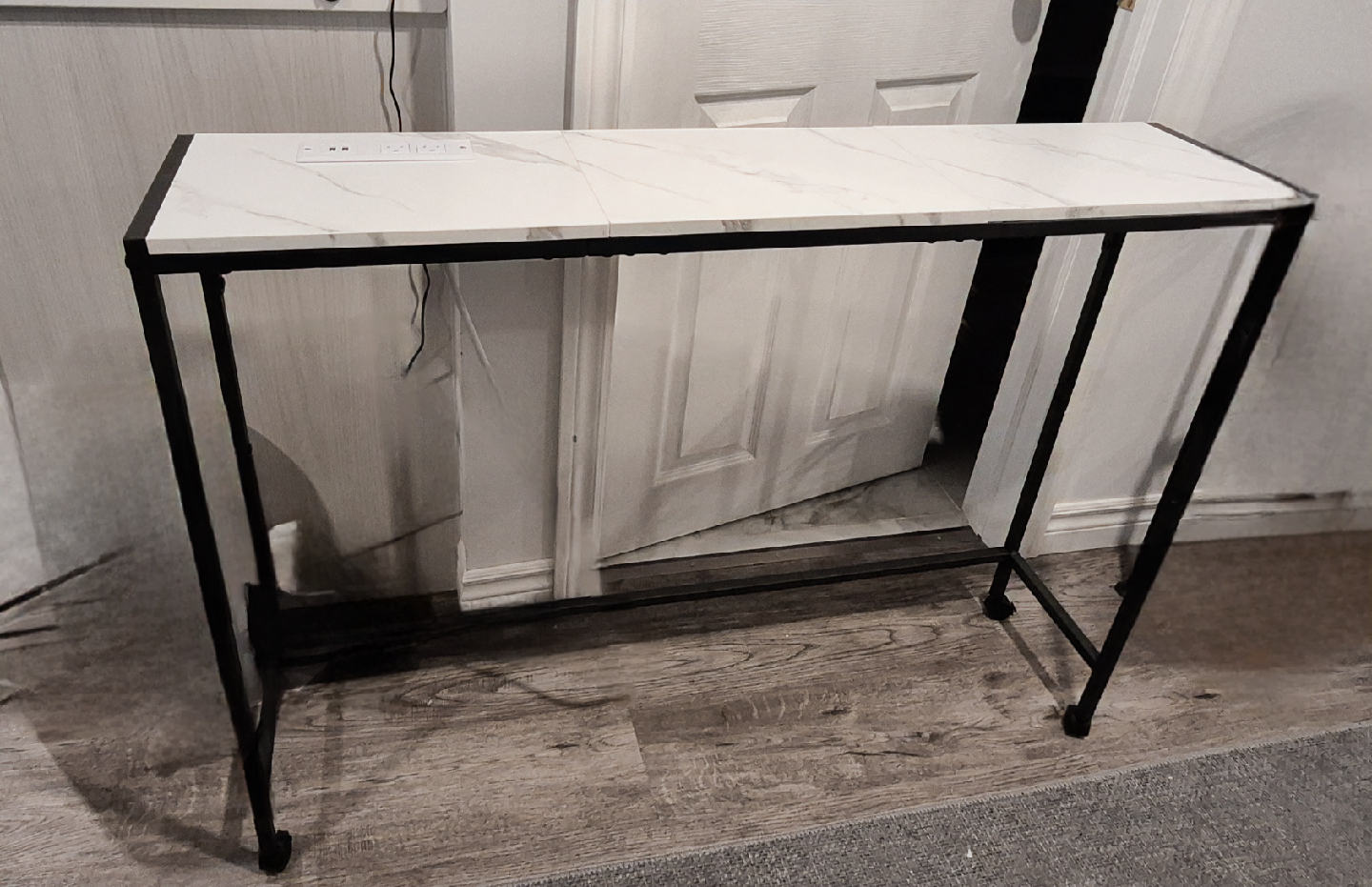 Console Table with Charging Station, Modern Narrow Long - photo 4