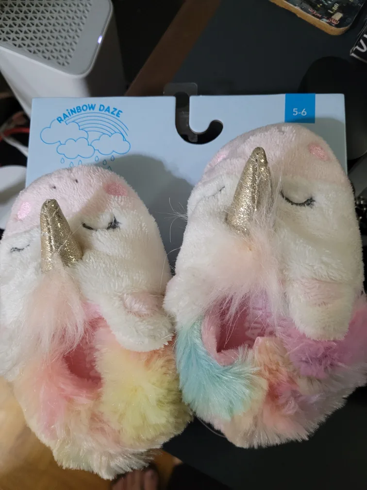 Rainbow Daze Unicorn Slippers - Size 5-6