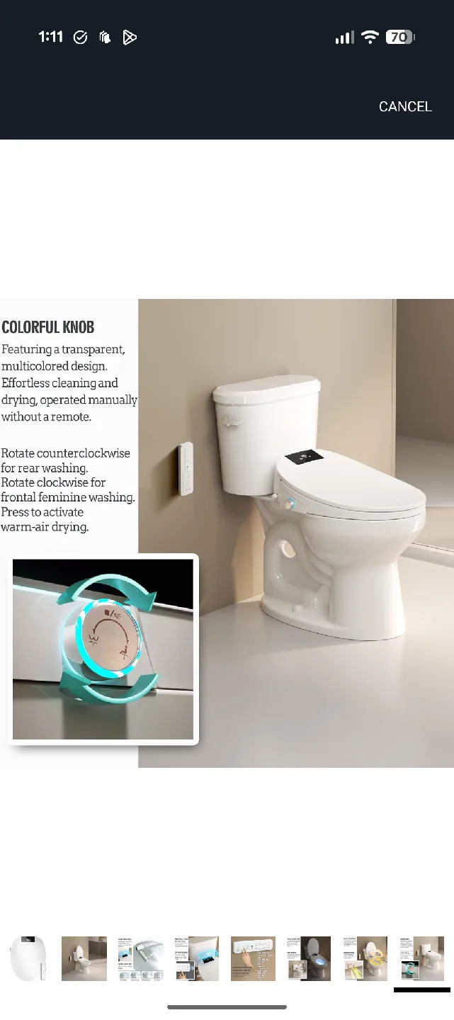 WLJBDET Smart Bidet Toilet Seat image indicator(8)