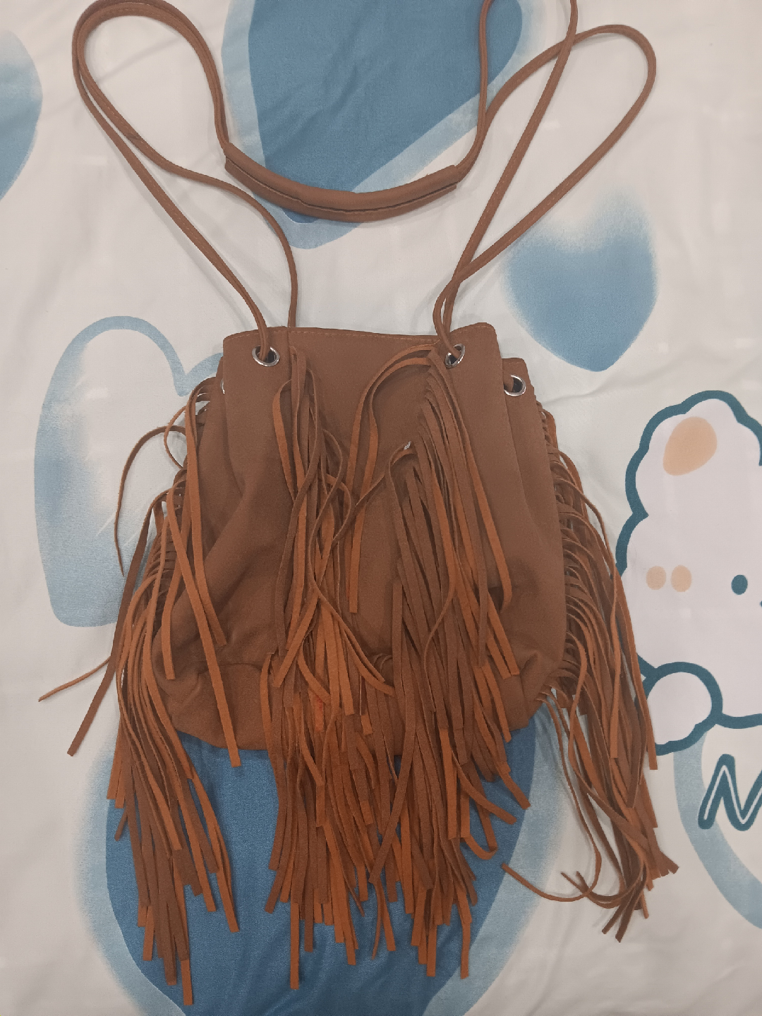 Brown Fringed Shoulder Bag