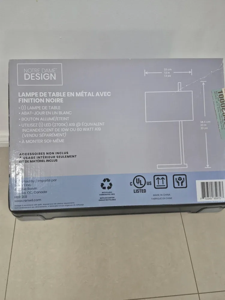 Notre Dame Design Black Table Lamp image indicator(2)