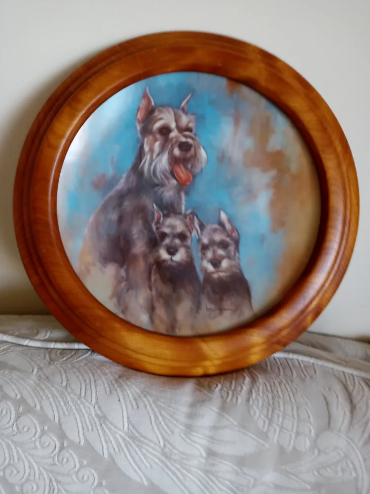 My Favorite Pets "Schnauzers" Plate by Lee Densen thumbnail